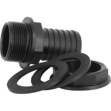 Multicuves – Trop-plein cuve eau 1000L – Embout droit Ø 40 mm – Mâle 1''1/2 pas du gaz – Perçage 48/55 mm pour cuve plastique