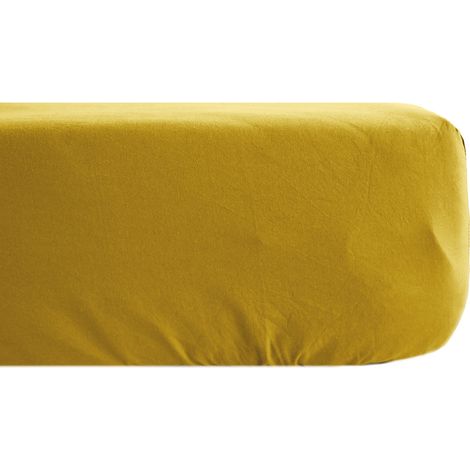 Drap housse uni percale de coton MANOIR Bonnet de 35 cm 140x190 cm (1/5)