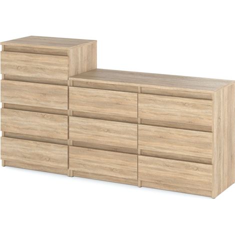 Commode 10 tiroirs "Hit" - 64 cm - Chne Sonoma - Design moderne - Espace de rangement optimisé (1/5)