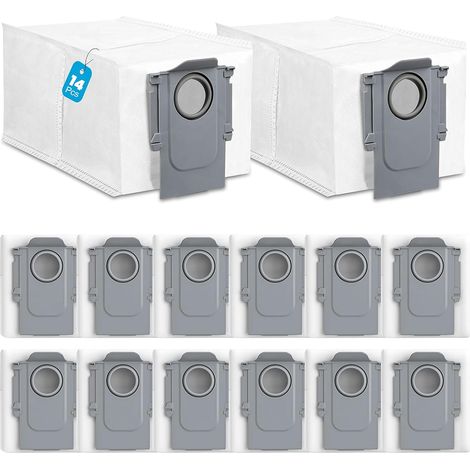 14 Stück Staubbeutel für Roborock S8 MaxV Ultra/Qrevo/Qrevo Pro/Saros 10R/Saros 10/QV35A/Qrevo S/Qrevo Slim/Qrevo Curv S5X/Qrevo Edge/Qrevo MaxV Staubsauger Absaugstation - Ersatz Staubsaugerbeutel