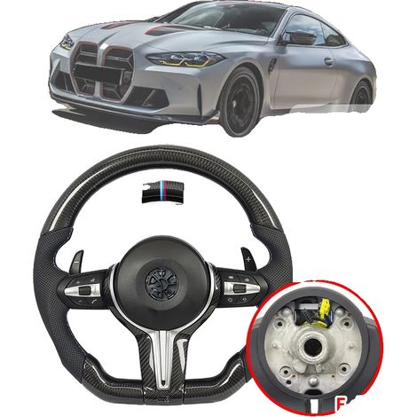 Volante, in fibra di carbonio, compatibile con diversi modelli, E90 Carbon (1/2)