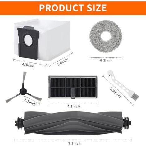 25 accessoires pour Dreame L10s Pro Ultra Heat / L10s Ultra Gen 2 / Mova E30 Ultra / X30 Ultra, comprenant 2 brosses principales, 4 filtres, 6 sacs à poussière, 6 tampons de nettoyage etc (1/4)