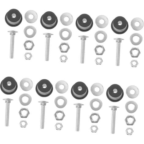 Ensemble de 8 fixations pour bac à shampoing avec bagues en caoutchouc et boulons en fer pour lit de salon (1/5)