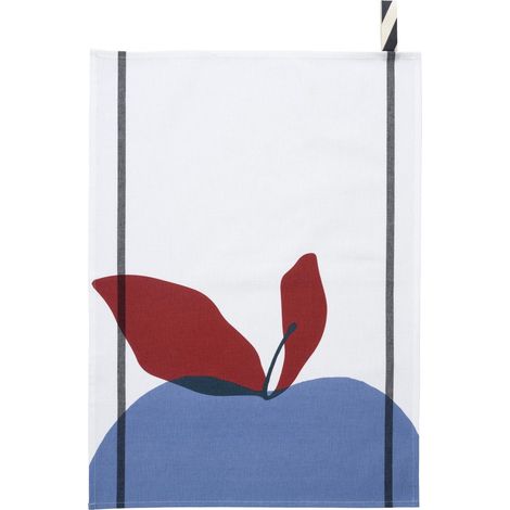 Torchon de Cuisine en Coton Biologique Absorbant Motif Pomme Blanc 50 x 70 cm - PANGIVO