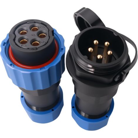 SP21 Aviation Cable Circular Connector IP68 Dustproof 5 Pin Female Plug Industrial Connector with Cap for Outdoor Lights (1/5)