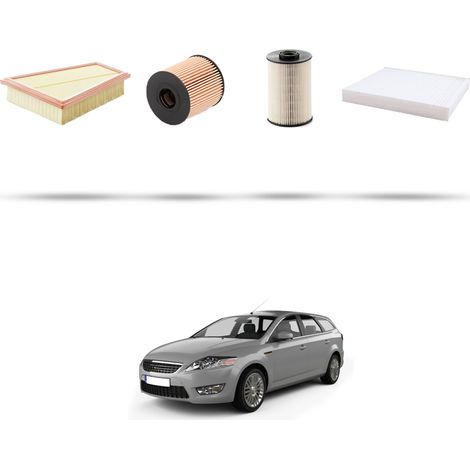 Kit tagliando 4 filtri compatibile con Ford Mondeo IV 2.0 Tdci 85kw dal 2007