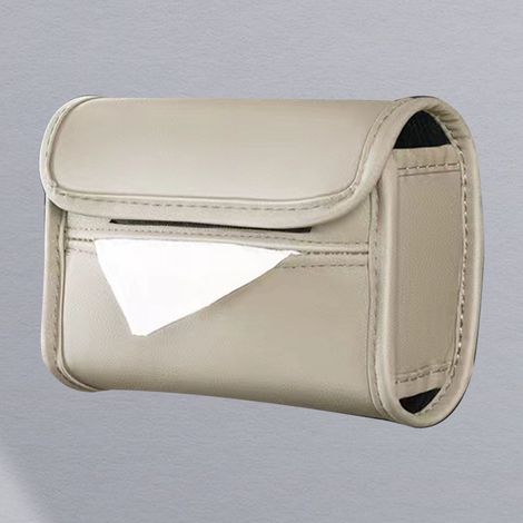Porte-mouchoirs pour accoudoir, en cuir PU résistant à l'usure, pour siège arrière, beige (1/5)