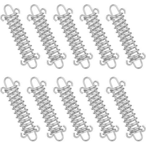 Tendeur à ressort, 10 boucles à ressort, boucles à ressort pour auvents, ressort amortisseur, ressort de tension pour voiles d'ombrage, bâches, tentes, grillage métallique