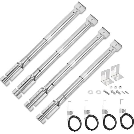 31-42cm brûleur universel réglable pièces de rechange pour Tepro, Barbecook, Campingaz, Charbroil, Blooma,brûleur réglable en acier inoxydable pièces de rechange accessoires, 4 pièces (1/5)