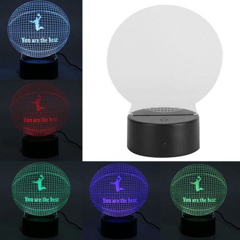 Lampe 3D, veilleuse 3D Slam Dunk, lampe tactile créative, veilleuse LED pour chambre d'enfant, lampe de chevet, cadeau d'anniversaire pour enfant, alimentation USB ou piles (1/5)