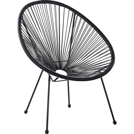 Gartenstuhl ACAPULCO II Polyrattan Schwarz