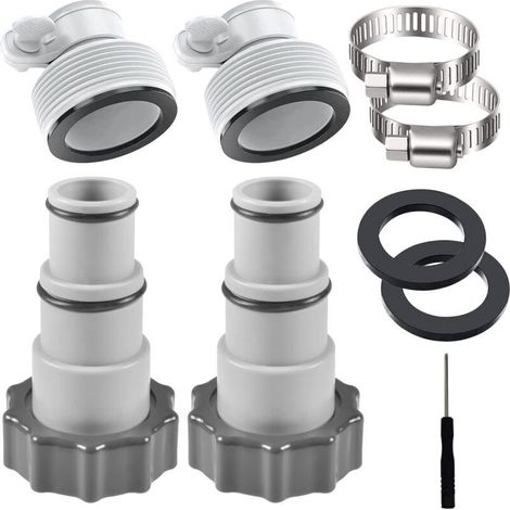 2 Adaptat de tuyau de piscine de rechange pour pompe Intex A, raccord pour tuyau de 32 mm et 38 mm