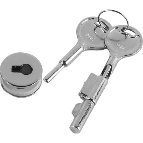 Serrure de Porte en Verre Serrure de Porte coulissante Serrure en Verre Serrure d'armoire pour vitrines à Bijoux Fenêtres Portes coulissantes Serrure Ronde avec 2 clés pour armoires (1/5)