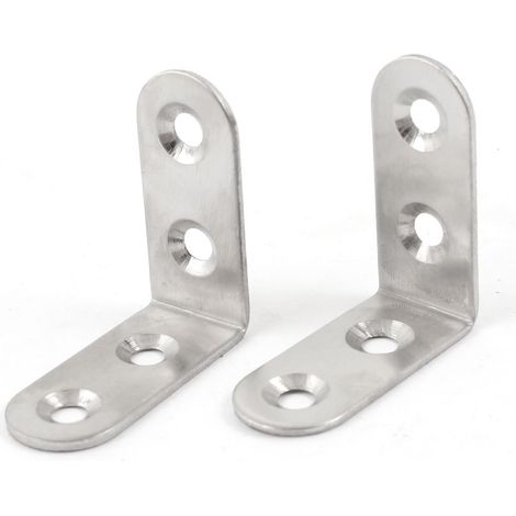 Lot de 2 5 mm monté Trou 40 mmx40 mm Support Étagère en verre support en métal