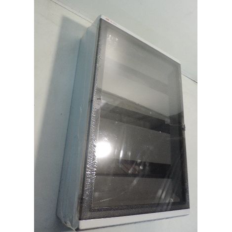 ABB – Coffret étanche 3 rangées 18 modules gris IP65 – Porte transparente – Barrette de terre – 380x570x140mm – 153758 (1/5)