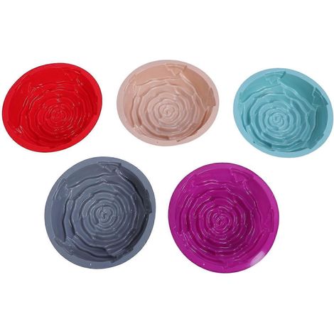 5 moules à gâteaux en silicone antiadhésifs en forme de fleur, parfaits pour les anniversaires et les mariages.