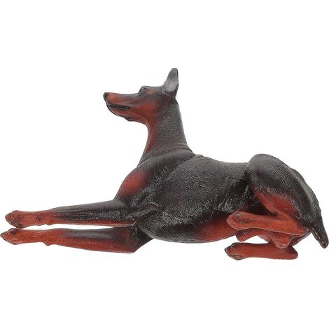 Figurine de chien doberman décorative, statue de chien en plastique noir, objet décoratif (1/5)
