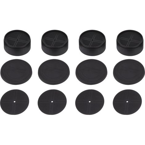 4 Coussinets Antivibrations Plastique Noir Rond Antidérapant pour Lave-Linge Réfrigérateur Table (1/5)