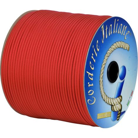 Paracord 550 Type III Basic, rosso 4 mm - 10 mt, anima 7 fili, 100% Made in Italy 006078913 Corderie Italiane (1/4)