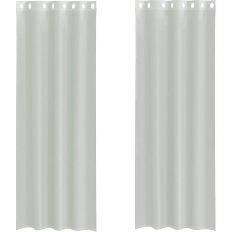 Maison Exclusive - Voile Vorhänge mit Ösen 2 Stk. Hellgrau 140x26