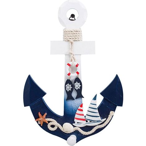 Anchor Decoration, Nautical and Maritime, Wooden Wall Art Hanging (1/2)