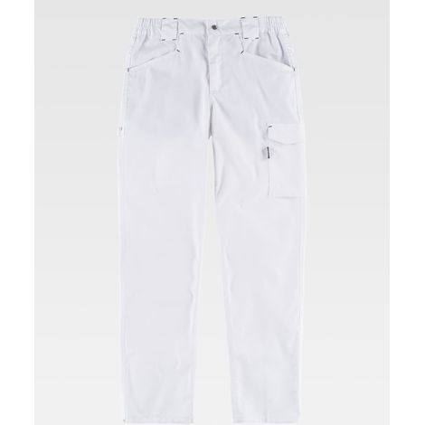 Pantalón de tejido elástico bidireccional multibolsillos WORKTEAM Combi B4030  Blanco - M (1/2)