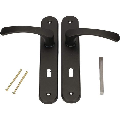 Kotarbau – Poignée de porte intérieure 72 mm – Aluminium noir – Serrure à embout – Compatible portes gauche/droite – Installation rapide