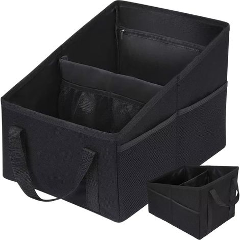 Organisateur de coffre de voiture, organisateur de coffre pliable pour voiture, coffre multi-compartiments pliable Organisateurs automobiles pour stockage de voiture, grand sac de rangement (1/5)