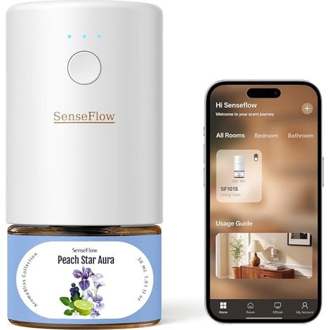 Diffuseur Huiles Essentielles Parfum Maison WLAN SF101S Pro, Ultrasonique Sans Eau, Végétal, Aromathérapie, pour Hôtel Jusqu’à 100 ㎡ - d’Étoile Pêche (1/5)