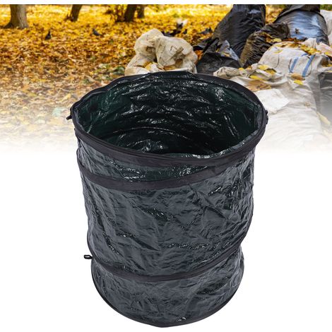 Cubo de basura plegable portátil y ecológico con tapa con cremallera – Cubo de basura de PE de 48 x 56 cm para acampar, barbacoas y todo tipo de actividades. (1/5)