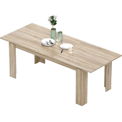 Table de salle à manger extensible, de 180 à 260 cm, pour 6 à 10 personnes, en bois (1/5)
