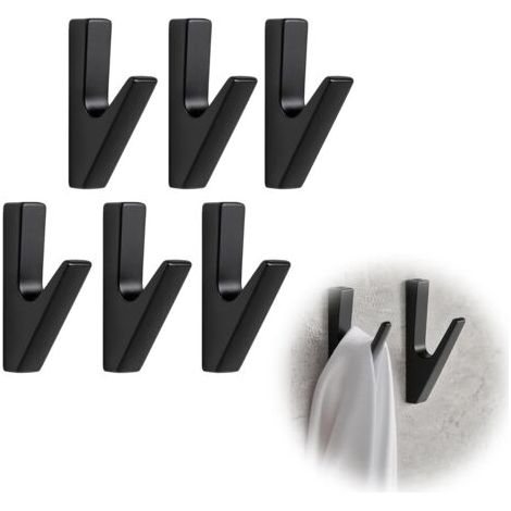 Lot de 6 crochets muraux mats à visser pour panneaux acoustiques - Pour salon, chambre à coucher, salle de bain et cuisine, vestiaire, vestes, chapeaux (1/5)
