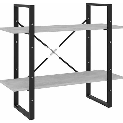 Maison Exclusive - Bücherregal 2 Fächer Betongrau 80x30x70 cm Hol (1/5)