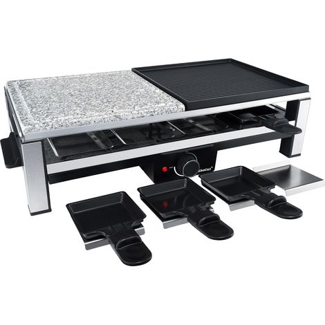 STEBA Multi Raclette RC 108, pierre naturelle & fonte d'aluminium, surface de grill 50 x 25 cm (1/4)