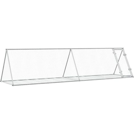 Gabbia per conigli argento 400 x 105 x 91 cm acciaio zincato Argento 020041697