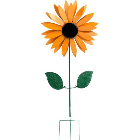 Girouette de jardin Tournesol en métal girouette rotative avec base de jardin et plug métal craft (1/5)