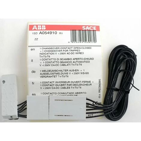 Abb 054910 2 contacteurs( 1 inverseur ouvert/fermé + 1 ouverture par déclencheur) 250V T4-T5-T6