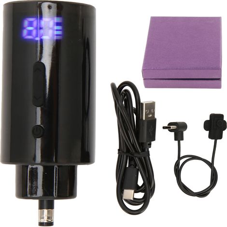 Alimentation sans fil pour tatouage LCD, batterie portable double mode DC, bloc d'alimentation pour stylo rotatif de tatouage. (1/5)