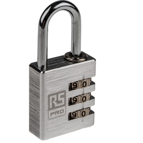 Cadenas à combinaison RS PRO en Aluminium, Ø anse 5mm ( Prix pour 1 )