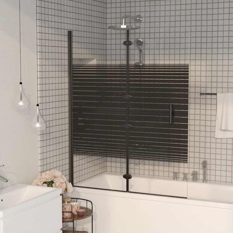 Cabine de douche pliable ESG Parois de douche - 120x140 cm Noir BV177769 - BonneVie (1/5)