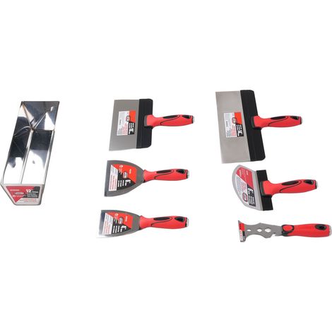 Kit d'outils manuels de finition pour cloisons sèches, 30 cm, en acier inoxydable, multifonctions, pour la peinture, la réparation et le décollage de papier peint. (1/5)