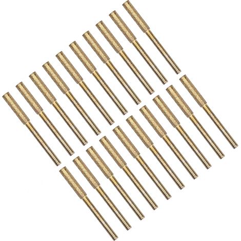 Lot de 20 aiguiseurs tronçonneuse diamantés, tête meulage bavures, ensemble d'outils d'affûtage fichiers rotatifs (or 4,8 mm) Or Mm - (1/5)