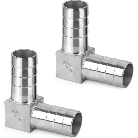 Sollbry Raccords de Tuyau d'air Comprimé de Carburant, 20mm Connecteur Droit Barbelé 2 Voies en Forme de L, Coude à 90 Degrés, Adaptateur de Joint(2 Pièces) (1/5)