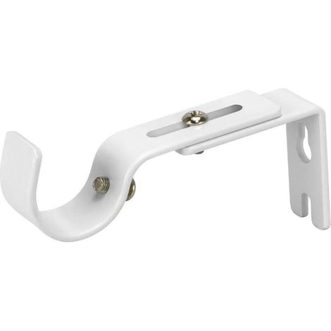 Soporte de barra para cortina de alta calidad, montaje en pared, ganchos ajustables (blanco, 1 por paquete) (1/5)