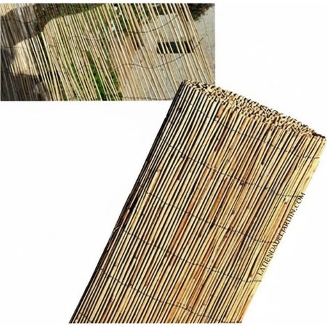 Suinga – Canisse en bambou naturel 1 x 5 mètres – Taux d'occultation 60 % – Tiges écorcées pour terrasses et jardins – Installation facile