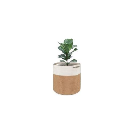 20cm Pot de Fleurs de avec Doublure, Panier de Rangement tissé en Coton Cache Pot Plante Interieur pour Plantes d'intérieur, Pot de Fleurs et décoration de la Maison (1/5)