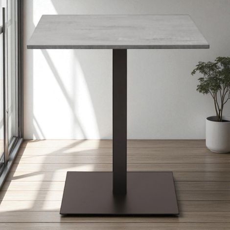 Tavolo bar ristorante pub quadrato 60x60 cm con piano laminato Cemento H 107 (1/4)