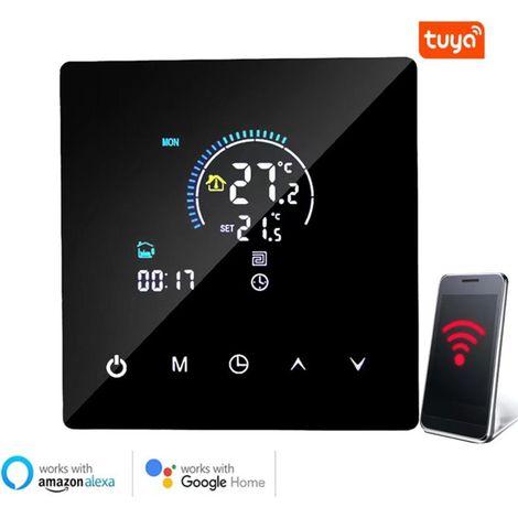 Thermostat plancher chauffant WiFi Tuya K2RH3A-écran tactile couleur 25A commande vocale