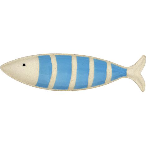 Plateau à poisson décoratif en céramique pour cuisine et table, idéal pour servir des apéritifs et des collations, style élégant et fonctionnel