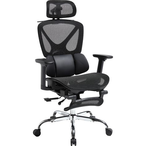 Chairus Office Chair Executive Manager Desk Chair with Adjustable Recline Ergonomic Computer Chair with Footrest for Office Workplace, Black